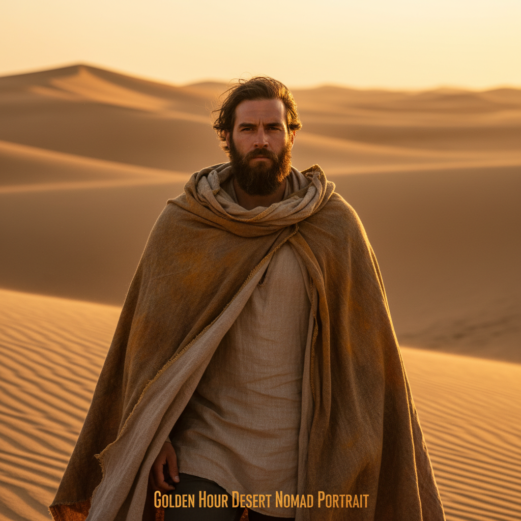 Golden Hour Desert Nomad Portrait preview