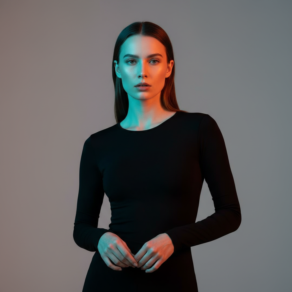 Vibrant Gel-Lit Studio Portrait preview