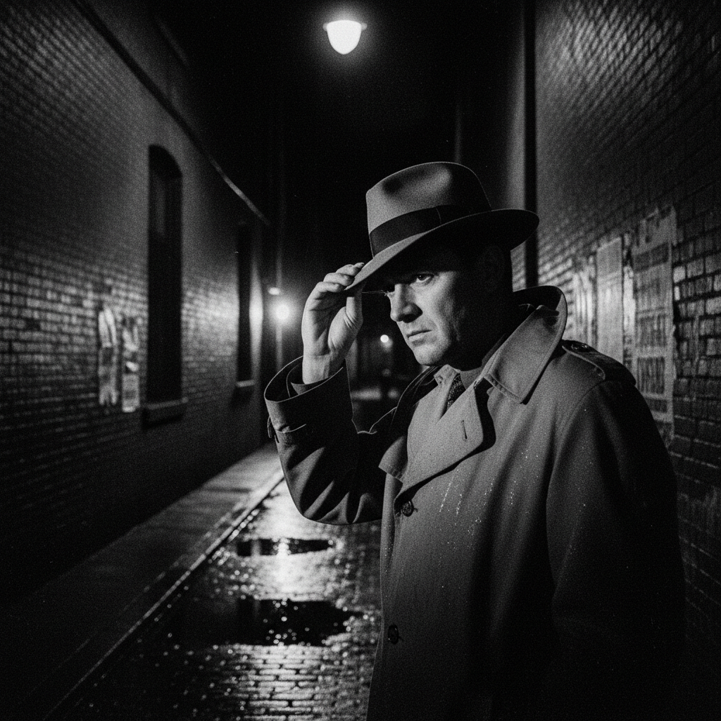 Neo-Noir Alleyway Pensive Portrait preview